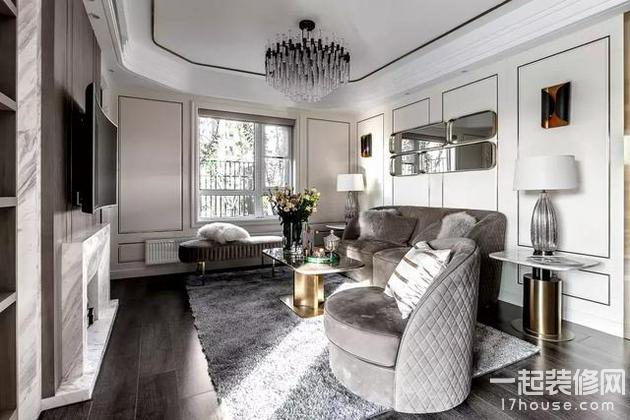 客厅餐厅弧形吊顶效果图 118平的轻奢风三居室设计 客厅餐厅弧形吊顶效果图 118平的轻奢风三居室设计