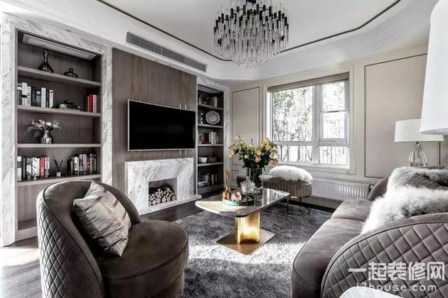 客厅餐厅弧形吊顶效果图 118平的轻奢风三居室设计 客厅餐厅弧形吊顶效果图 118平的轻奢风三居室设计